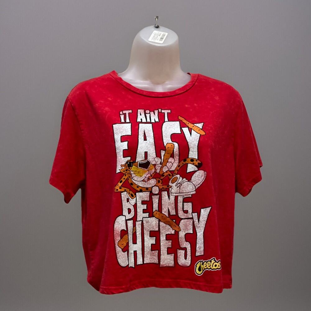 Cheetos Large it Ain’t Easy Being Cheesy Red Crop Tee